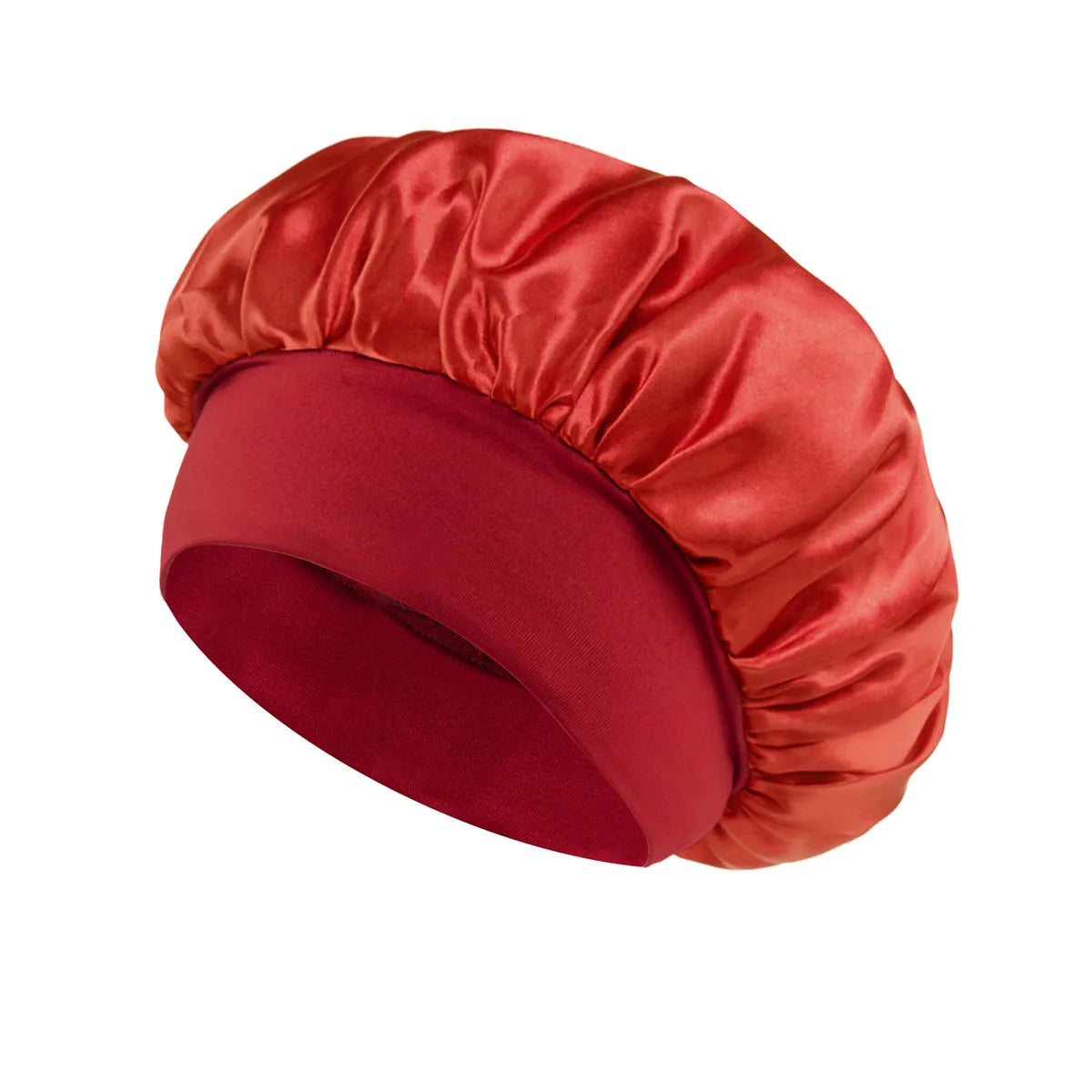 1/2/5PCS Women's Satin Solid Wide-brimmed Sleeping Hat Unisex Head Wrap Elastic Band Cap Hair Care Bonnet Night Hat Bonnet Nuit