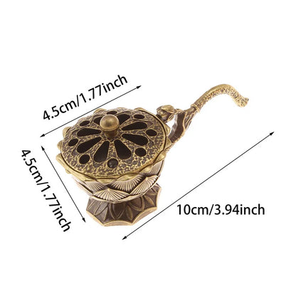 Buddhist Utensils Incense Burner Lotus Incense Censer Archaic Copper Alloy Sandalwood House Furnishings Home Office Decoration ﻿