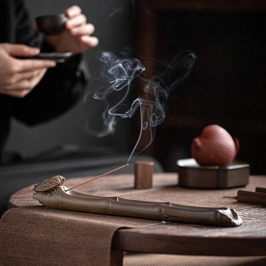Vintage Ceramic Lying Incense Holder Home Study Tea Table Zen Tea Ceremony Meditation Aroma Decor Rustic Desk Elegant Unique