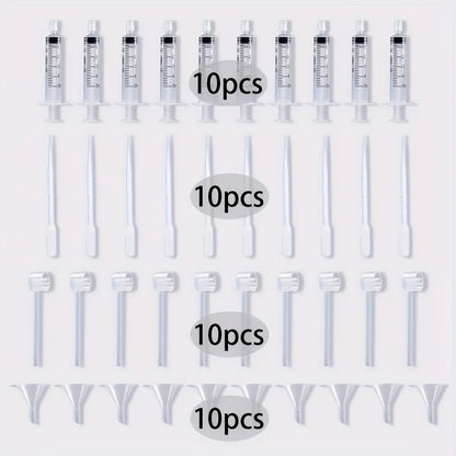 20/40pcs perfume supplement set: plastic funnel, pipette, dropper and syringe-ideal for travel and DIY cosmetics