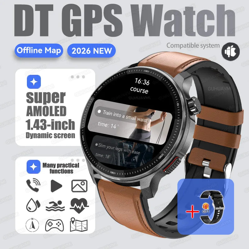 New Outdoor Adventure Tactical Smart Watch Built-in GPS Offline Map 4GB RAM Compass Altimeter Men Fitness Exercise Smart Bracele