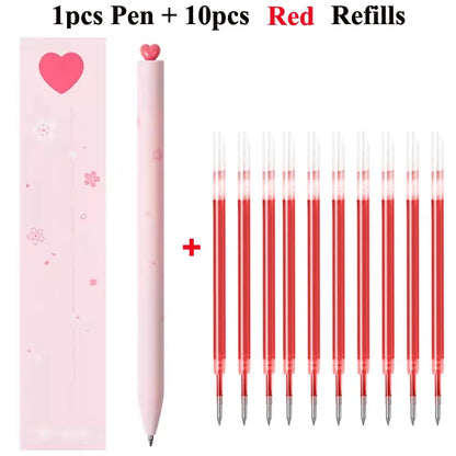 KACO Cute Pink SAKURA Gel Ink Pen Set,0.5mm Smooth Writing Sinature Pens Girls Box Gift for School Office Journaling