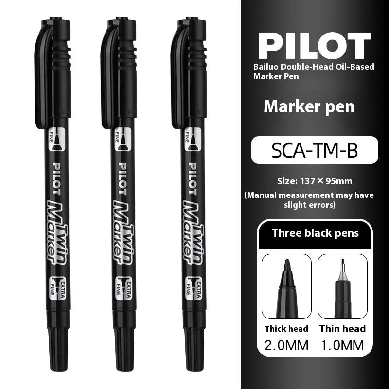 Pilot SCA-TM Dual-Tip Marker,Water-Based Vibrant Quick-Drying Twin-Tip Permanent Ink Pens for Journaling,Scrapbooking&DIY Crafts