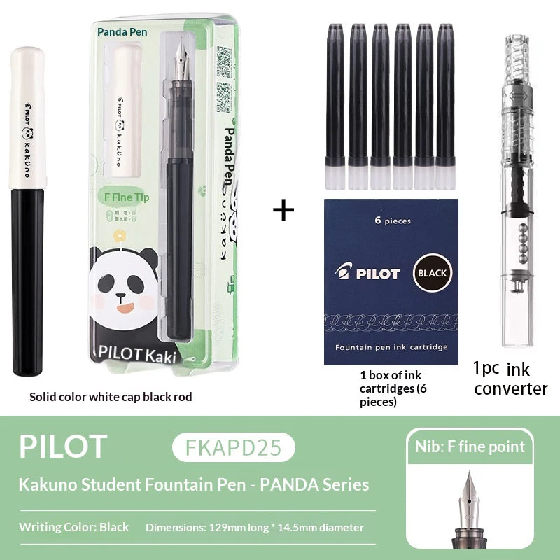 PILOT Fountain Pen Lightweight Barrel SMILEY Cute Panda Nib/Cap Practice Pen Business School Journaling Gift Japanese Stationery