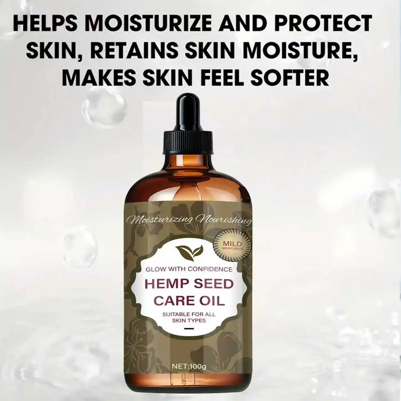 Hemp Seed Care Oil - Light Delicate Texture, Moisturizes & Protects, Enhances Skin Elasticity, Suitable for All Skin Types