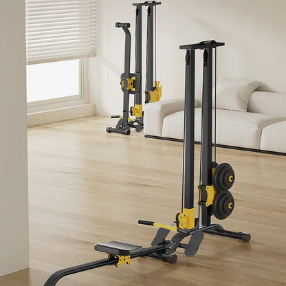Multi-purpose LAT Pull Down Machine with High & Low Pulleys Rowing Machine100KG with LAT and Low Row Bars for Muscle Training