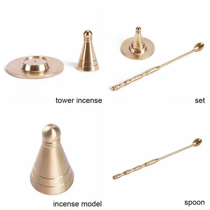 Pure Copper Incense Burner Chinese Ancient Style DIY Incense Cones Retro Brass Censer Incense Tools Moulds