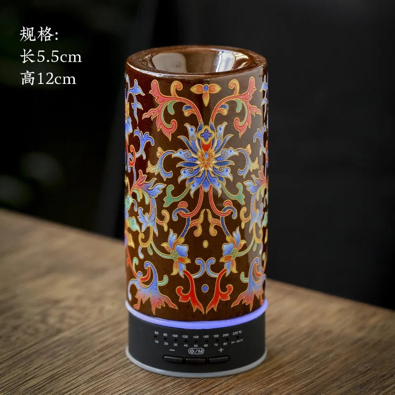 Electronic Incense Burner Enamel Ceramics Charge At Regular Time Temperature Regulation Incense Burner Ornament Gift Box