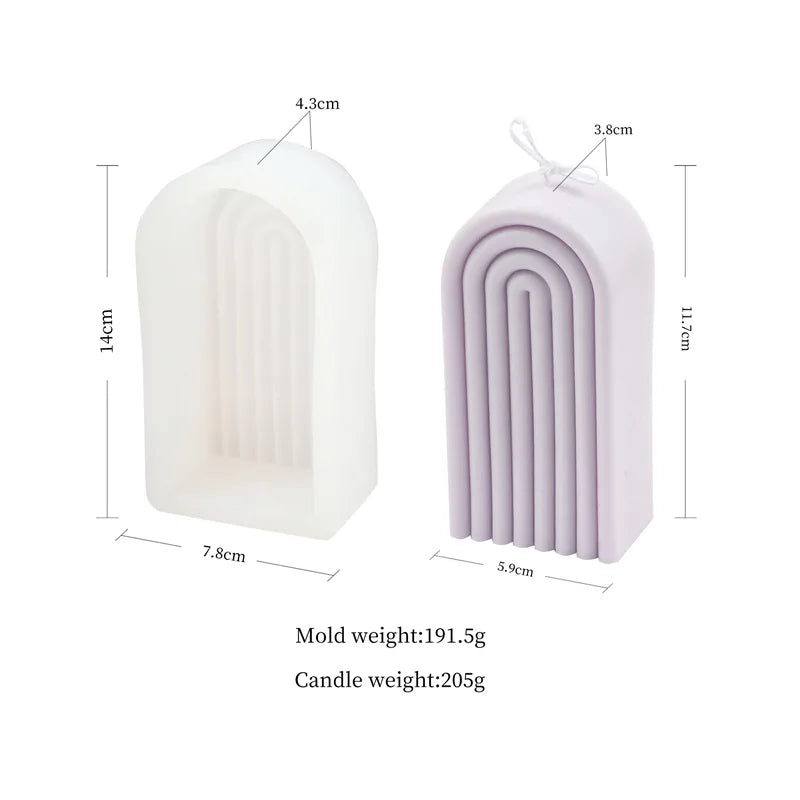 Large Geometric 3D Folding Fan Silicone Candle Mold Striped Origami Scallop Drip Glue Aromatherapy Soap Plaster Ice Cube Mould