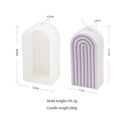 Large Geometric 3D Folding Fan Silicone Candle Mold Striped Origami Scallop Drip Glue Aromatherapy Soap Plaster Ice Cube Mould
