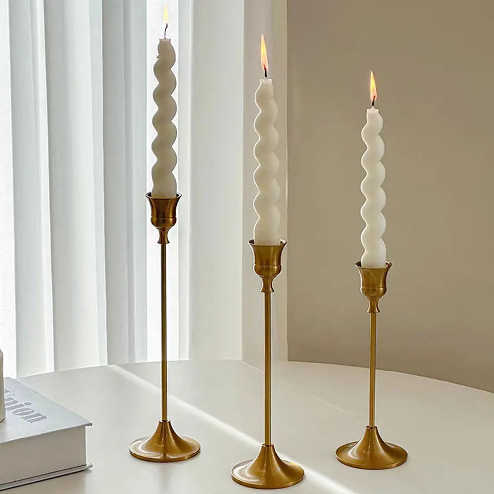 Taper Acrylic Candle Mold for Aromatherapy Spiral Candle Stick Holder Wedding Church Candlestick DIY Handicrafts Lover Supplies