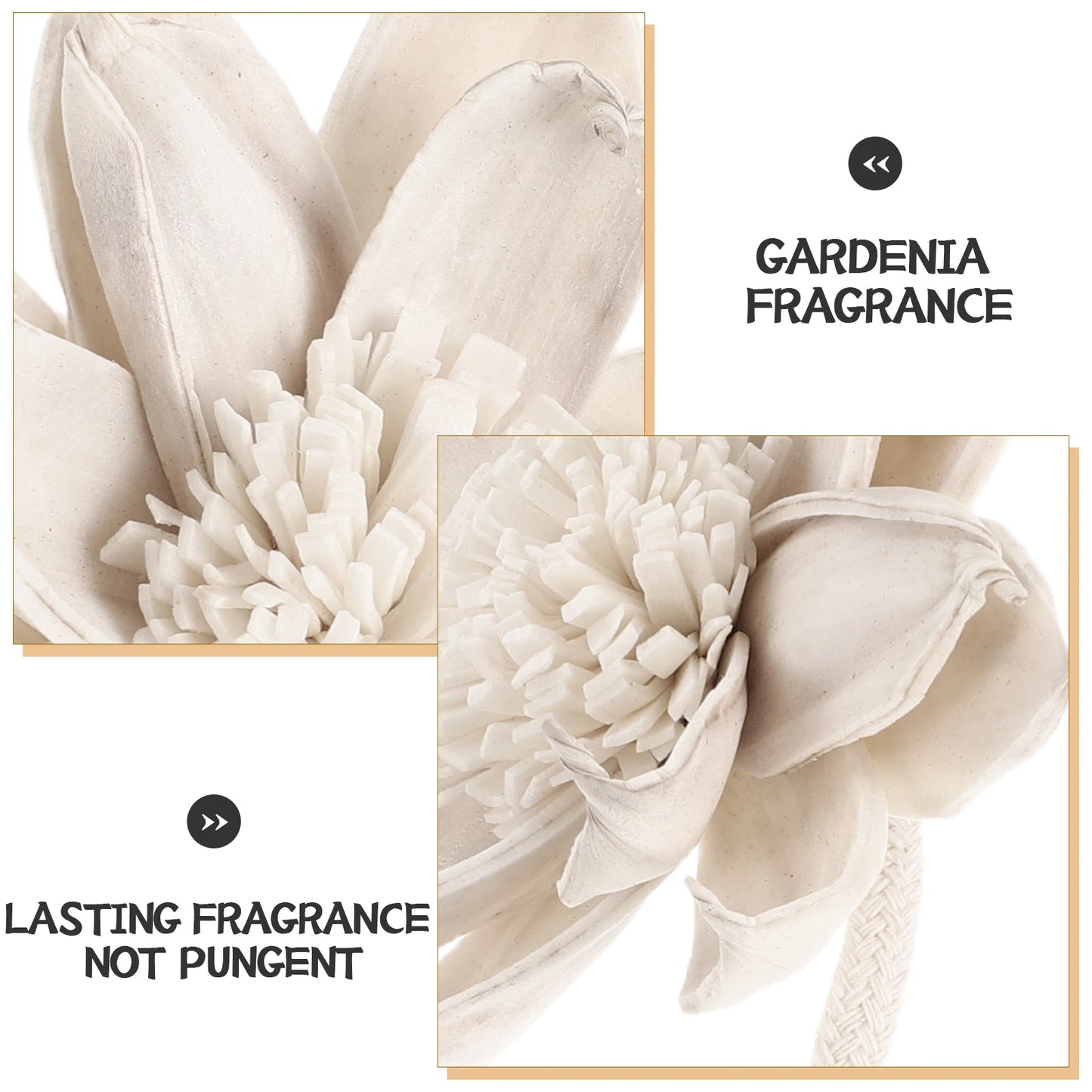 2Pcs Floral Aroma Diffuser Sticks Gardenia Scent Dried Sola Flowers Natural Home Decor Aromatherapy Essential Oil Diffuser