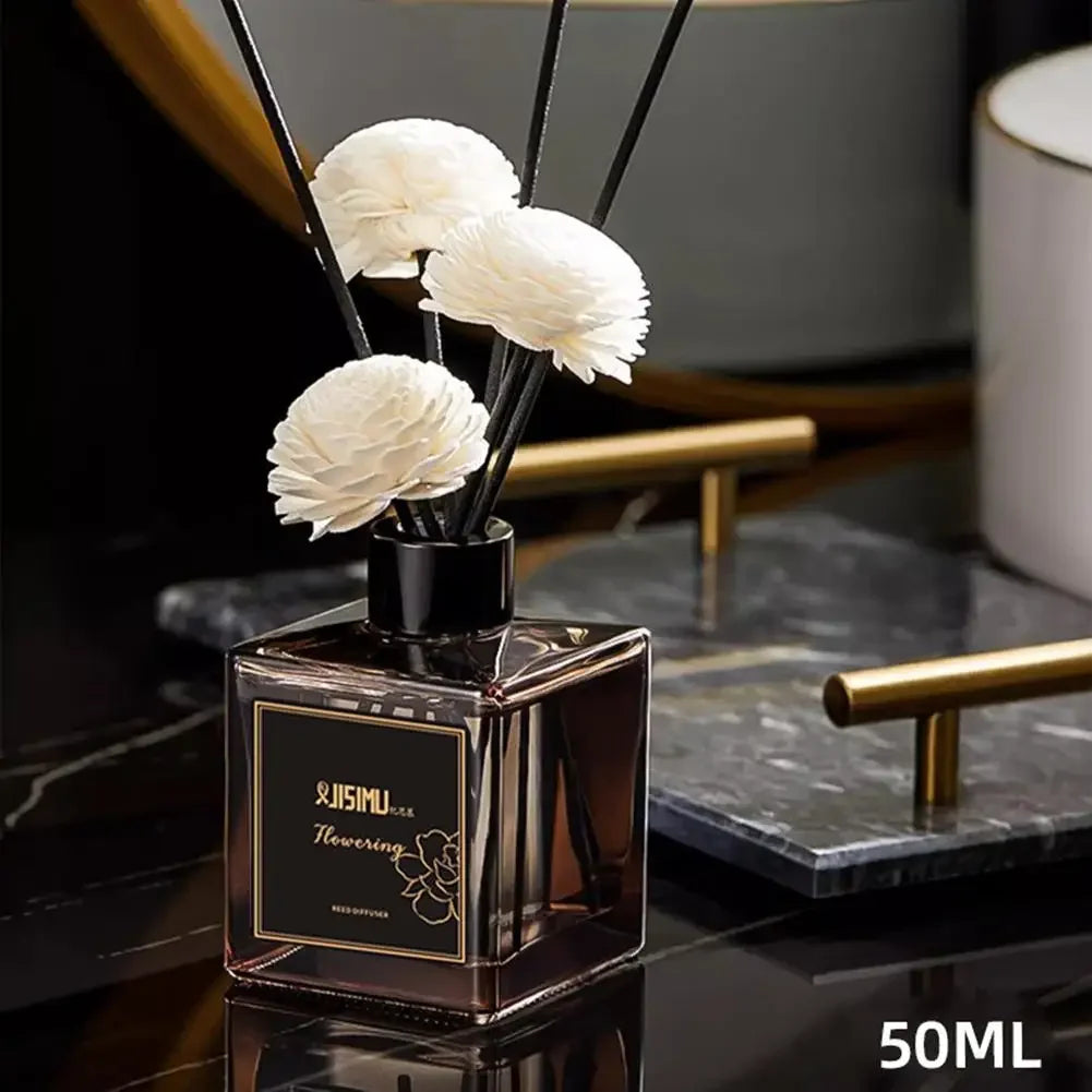 50ML Reed Diffuser Home Indoor Aromatherapy Long Lasting Fragrance Deodorant Fresh Air Decor for Room Bedroom Bathroom Toilet