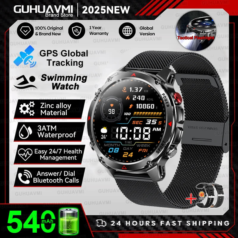 2025 New Women's Fashion Sports Smart Watch Built in GPS 3ATM Waterproof Bluetooth Call Health Monitoring Smartwatches For Women