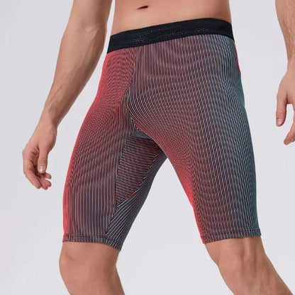 Outdoor Running Marathon Compression Shorts Men Quick Dry Training Fitness Leggings Bodybuilding Tights Sports Gym Pants Male