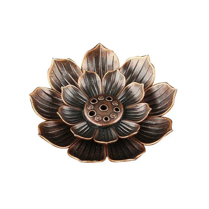 Backflow Incense Burner Stick Incense Holder Home Buddhism Decoration Coil Lotus Censer Bronze Air Vaporizer Home Decor Supplies