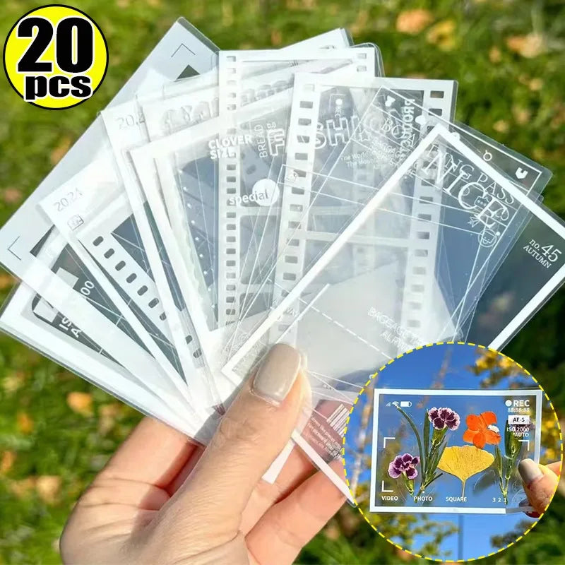 20PCS Clear Plastic Bookmark for Pressed Flowers Leaves DIY Craft Kit Gift for Reader Nature Lovers Journaling School Office Art