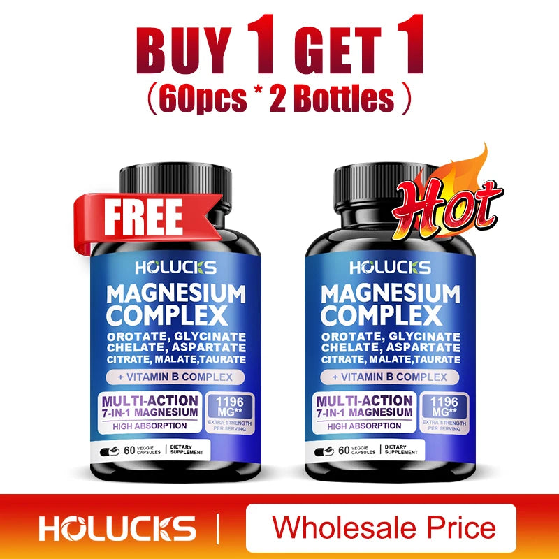 Magnesium Complex Supplements-Memory,Bone & Promotes Brain Health, Sleep Support,Muscle Relaxation,Stress & Anxiety Relief