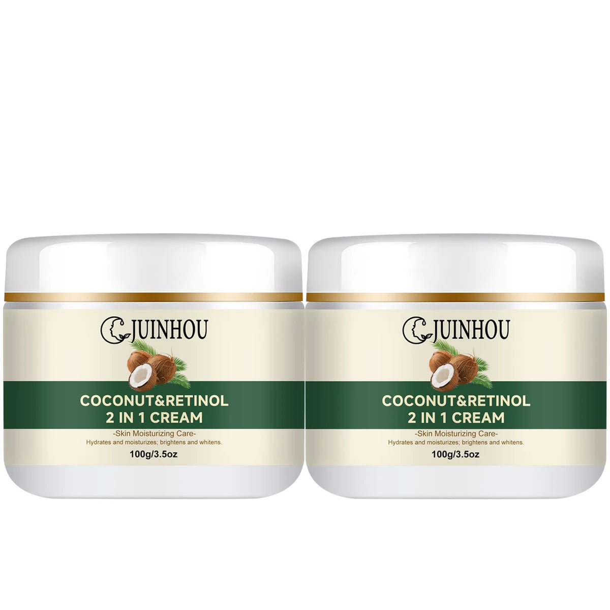 JUINHOU Natural Coconut Oil Brightening Face Cream Deep Hydrating Moisturizer Brighten Face Gentle Daily Skin for All Skin Types