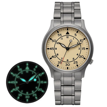 BERNY Titanium Watch For Men AR Coat Sapphire Fashion Wristwatch Luminous VH31 Ultra-thin Quartz Watch Waterproof 5ATM Watches