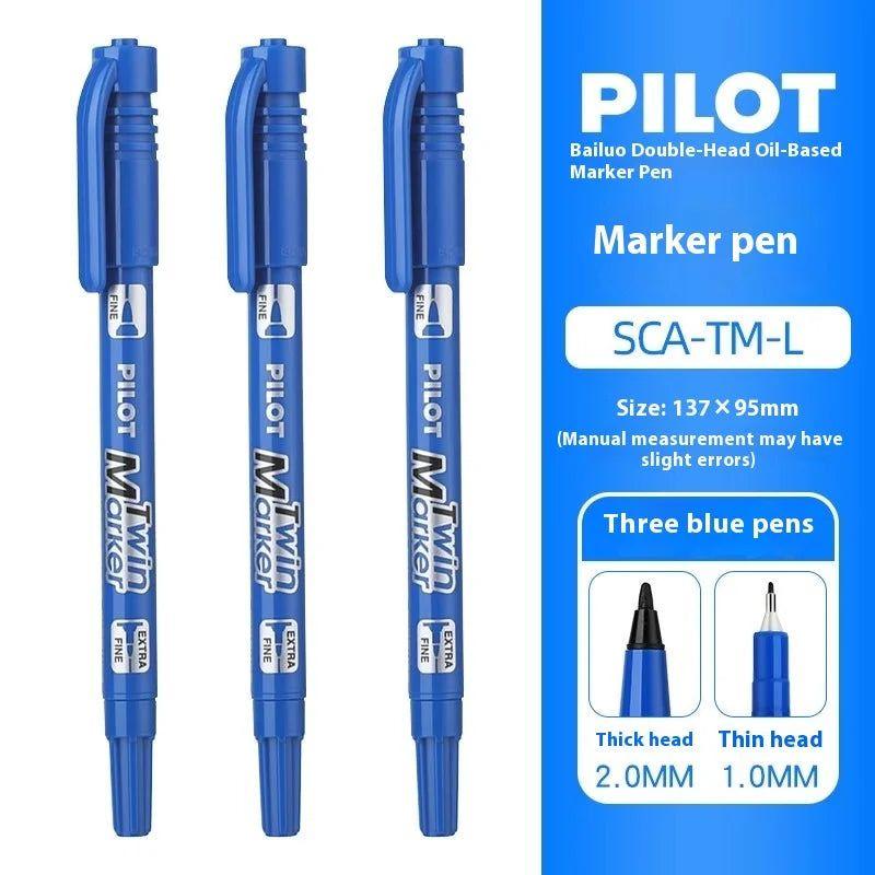 Pilot SCA-TM Dual-Tip Marker,Water-Based Vibrant Quick-Drying Twin-Tip Permanent Ink Pens for Journaling,Scrapbooking&DIY Crafts