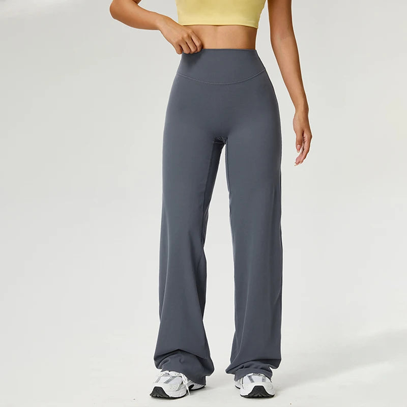 TRY TO BN Straight Leg Yoga Pants Women's High Waisted Tummy Control Buttery Soft Naked Feel Gym Fitness Running Workout Bottoms