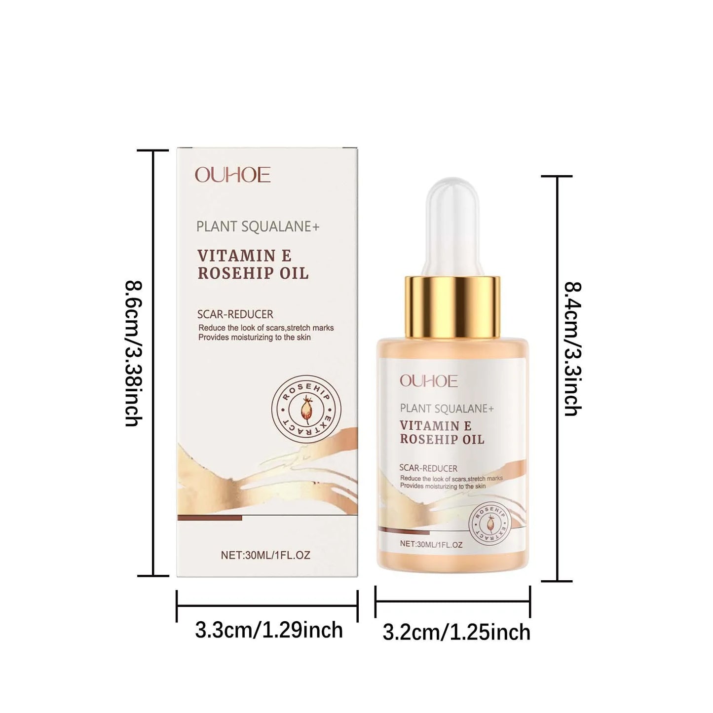 Moisturizing Squalane Rosehip Face Oil Lifting Firming Fade Fine Lines Smoothing Nourishing Skin Rejuvenation Facial Care Oil