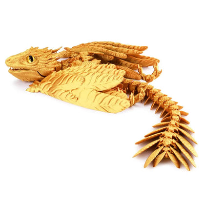 3D Printed Feather Dragon With Bird Wings Creative Flying Dragon Figurine Decorative Toy For Home Office Desktop Decoration Gift