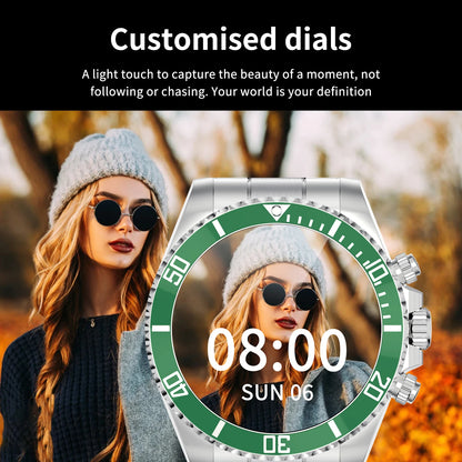Aiweile AW12 Smartwatch Smart Watch Man High-End Fitness Tracker Sport Business Bluetooth Call 1.3 Inch Steel Play Music Clock