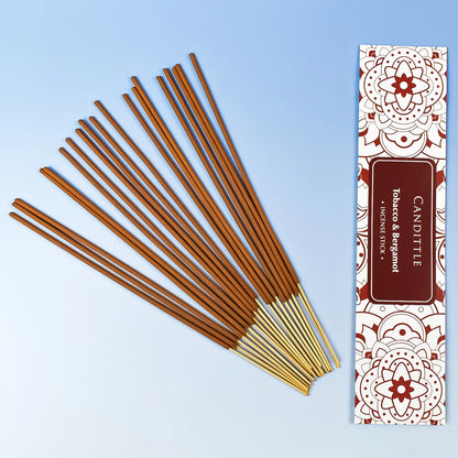 Tobacco & Bergamot Scented Incense Stick for Home Fragrance Meditation Yoga Remove Odor Relex