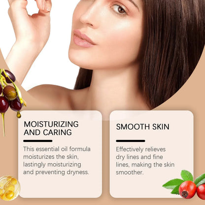 Moisturizing Squalane Rosehip Face Oil Lifting Firming Fade Fine Lines Smoothing Nourishing Skin Rejuvenation Facial Care Oil