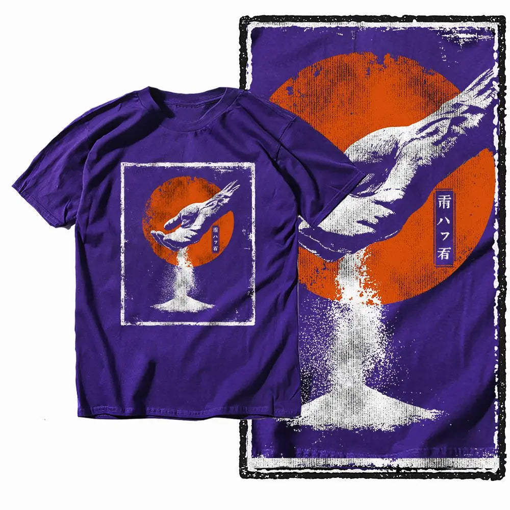 G28 Purple Cotton Cool Dragon Graphic Men T-shirt |  Streetwear Big Size Vintage O-neck men's Tee Tshirt
