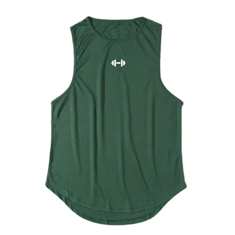 Summer DIY Brand Gym Tank Top Men Mesh Quick Dry Bodybuilding Sleeveless Shirt Fitness Singlets Basketball Clothing Muscle Vest