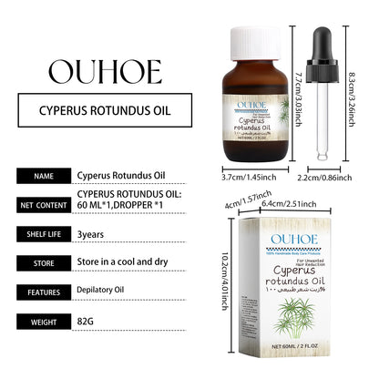 OUHOE Hair Removal Care Oil Inhibit Hair Growth Gentle Formula Nourishing Skin Make Softer Hydrated Suit for Postoperative Care