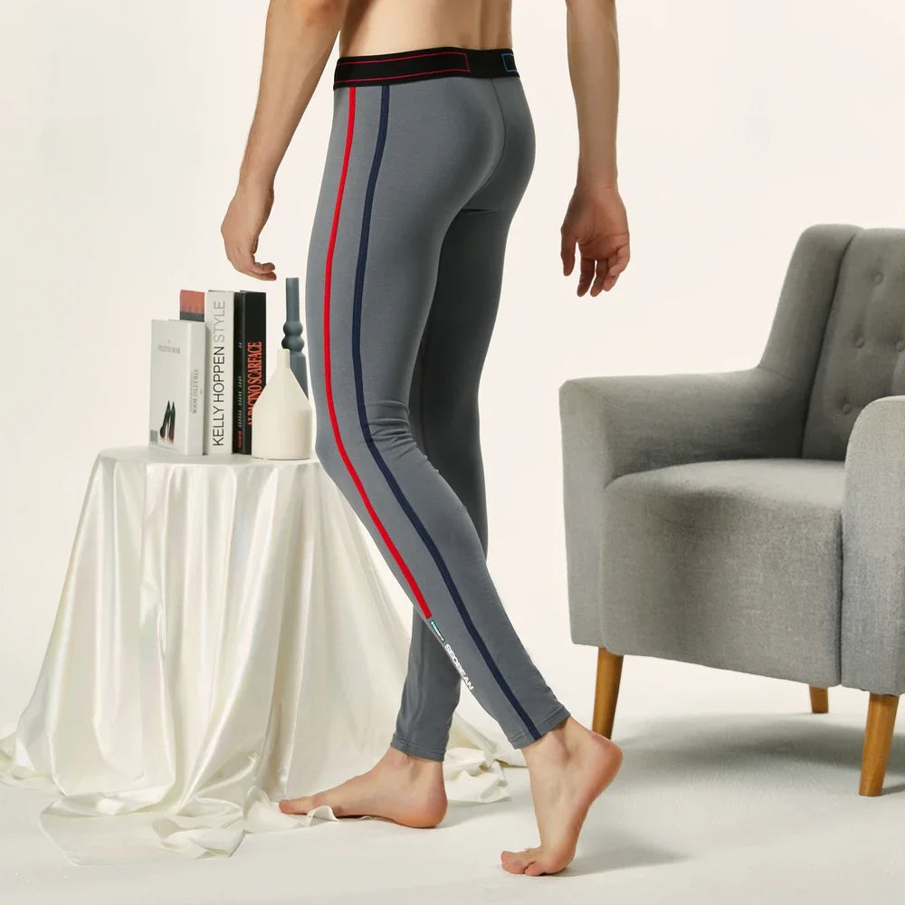 SEOBEAN-Men's Sexy Cotton Long Johns, Low Rise Thermal Underpants, Autumn and Winter Leggings, New