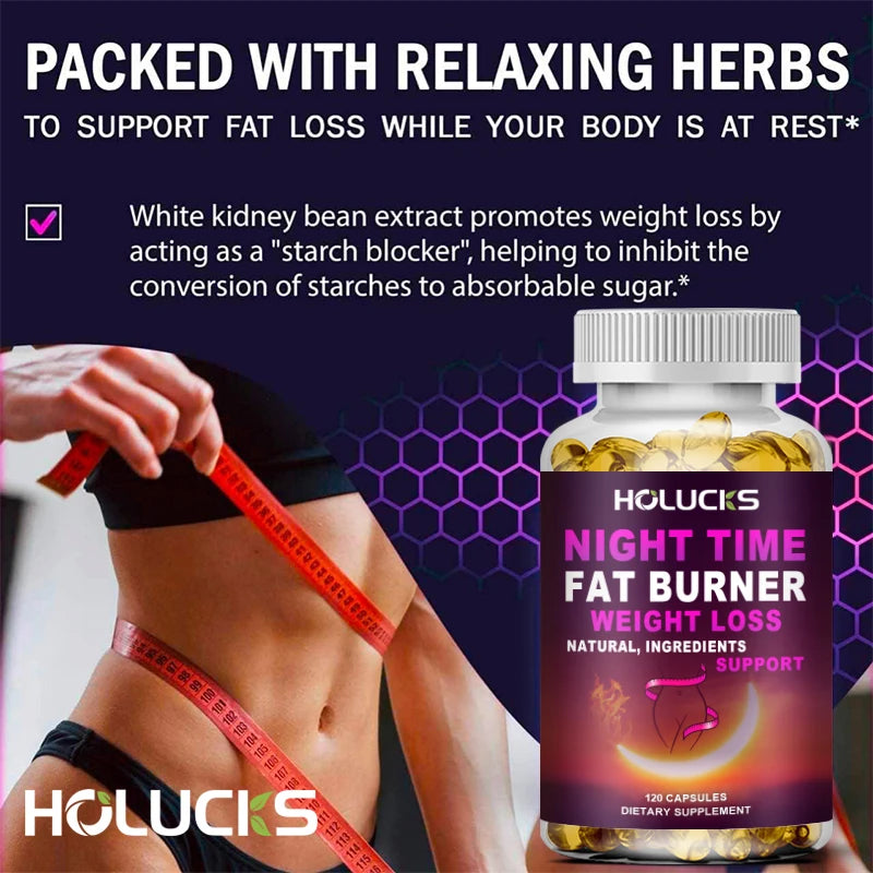 Night Time Weight Loss Capsules - Advanced Weight Loss Supplement - Fat Burners - Belly Fat Burner - Appetite Suppressant