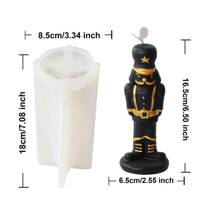 King Candle Silicone Mold Soldier Plaster Resin Ornament Cartoon Ceramics Making Mould Soywax Aromatherapy Home Decor DIY Gifts