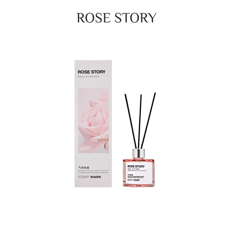 50ML Reed Diffuser Sets Lotus Jasmine Rose Oil Flameless Scent Diffuser Home Fragrance Car Air Freshener Sticks Aromatherapy