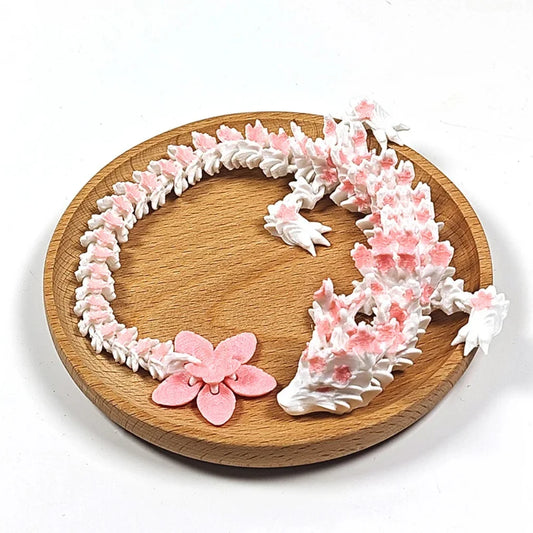 3D Printed Crystal Dragon Articulated Dragon Fidget Toy Cherry Blossom Dragon Home Office Decor Birthday Gift For Boys 2025new