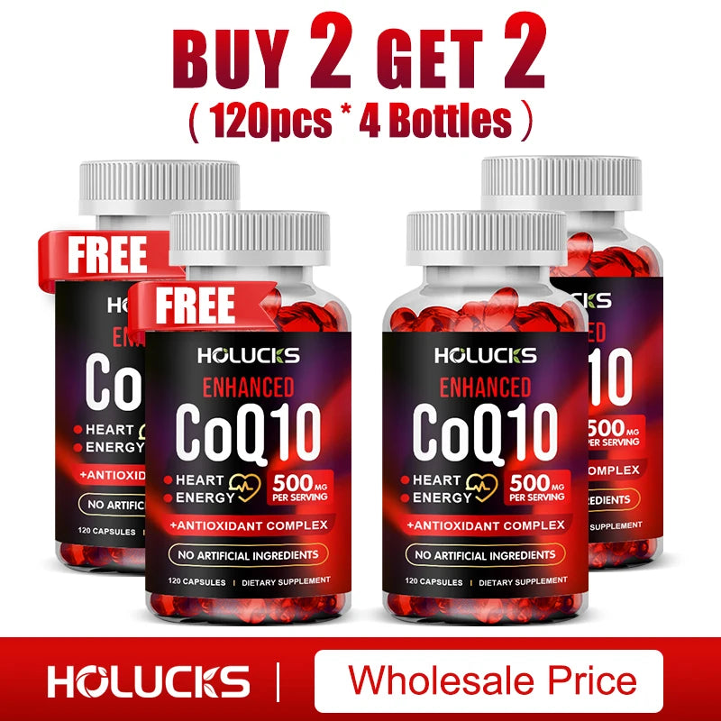Coenzyme Q10 Supplement, for Heart & Cardiovascular Health, Blood Pressure Balance, Support Energy Brain Function