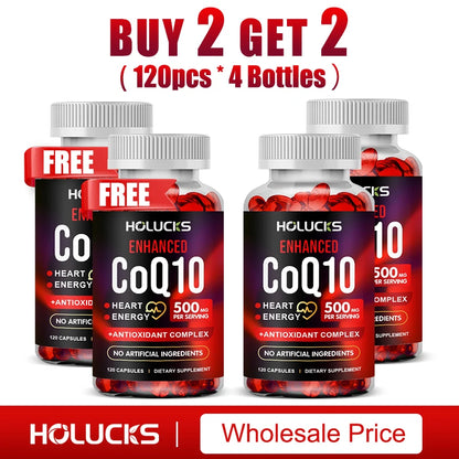 Coenzyme Q10 Supplement, for Heart & Cardiovascular Health, Blood Pressure Balance, Support Energy Brain Function