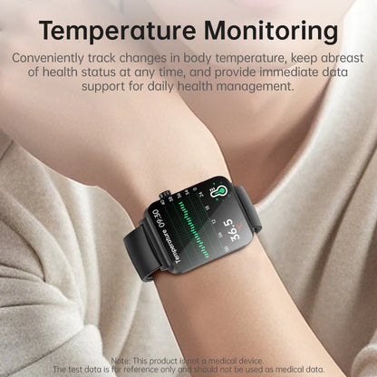 KS03 PRO Health Smart Watch For Men Women Bluetooth Calling Fitness Tracker Smartwatch E/C/G Test Outdoor 1.96" Large Screen SOS
