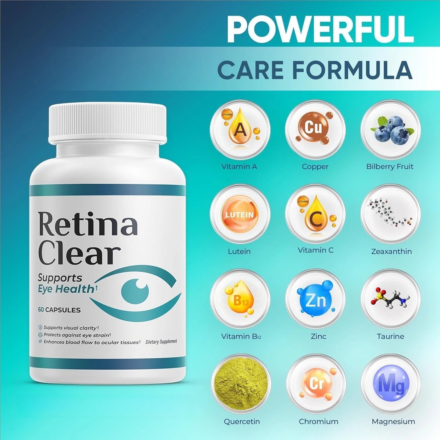Vision Supplement – Eye Health Formula with Lutein, Zeaxanthin, Quercetin & Vitamin,Supports Visual Clarity,Eye Fatigue Relief