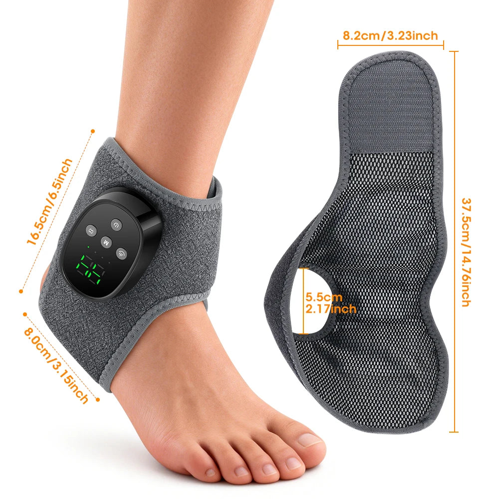 Electric Foot Massager Vibration Relaxation Ankle Massager Warm Hot Compress Ankle Brace Joint Sprain Support Ankle Protection