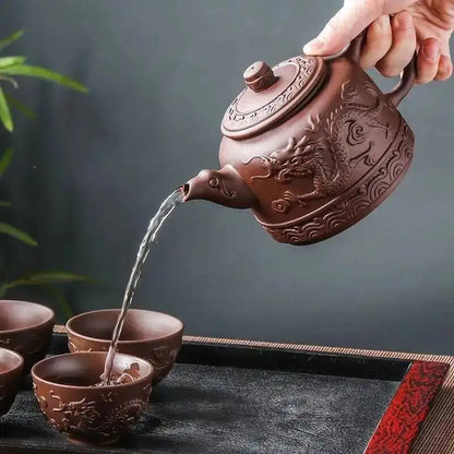 600ml Yixing Purple Clay Lucky Dragon tea Pot filter teapot sand Could brew puer Lapsang souchong Qimen black tea Zisha teapot