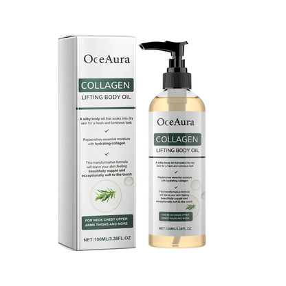 Oceaura Collagen Lifting Body Oil Firming Hydrating Anti Aging Brighten Smooth Dry Skin Reduce Fine Lines Full Body Massage Oil
