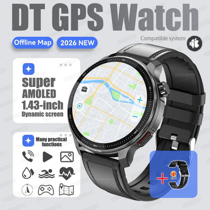 New Outdoor Adventure Tactical Smart Watch Built-in GPS Offline Map 4GB RAM Compass Altimeter Men Fitness Exercise Smart Bracele