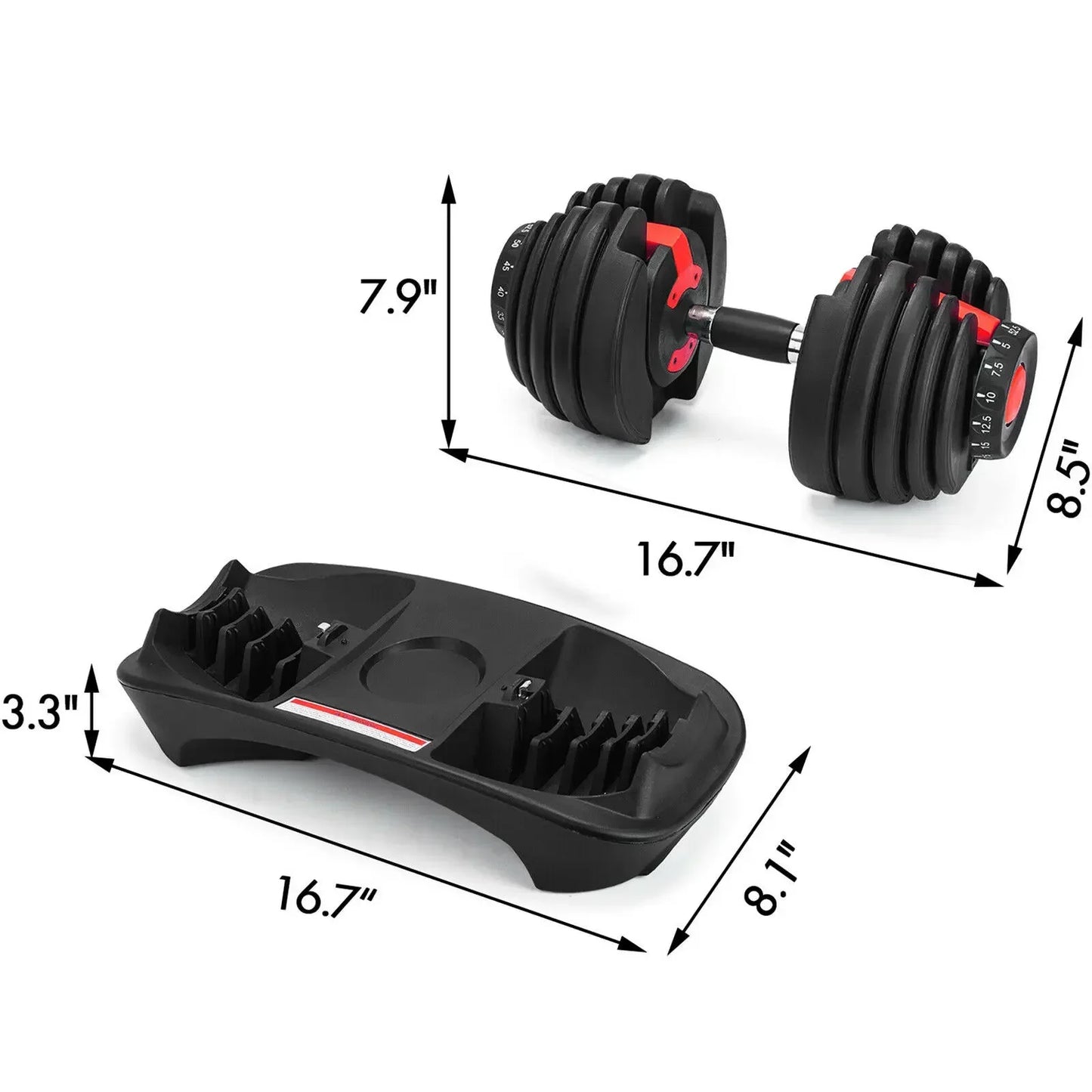 SIHAO 24KG Adjustable Dumbbells Set Home Workout Fitness Equipment  Anti-Slip Handle Full Body Training Arm Muscle Building