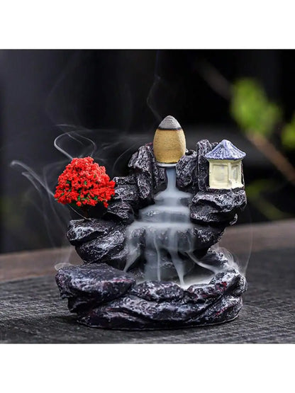 1pc high-quality resin incense burner, creative incense burner for viewing smoke reflux, home decoration aromatherapy decoration