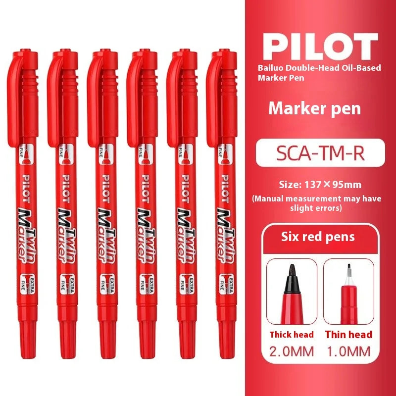 Pilot SCA-TM Dual-Tip Marker,Water-Based Vibrant Quick-Drying Twin-Tip Permanent Ink Pens for Journaling,Scrapbooking&DIY Crafts